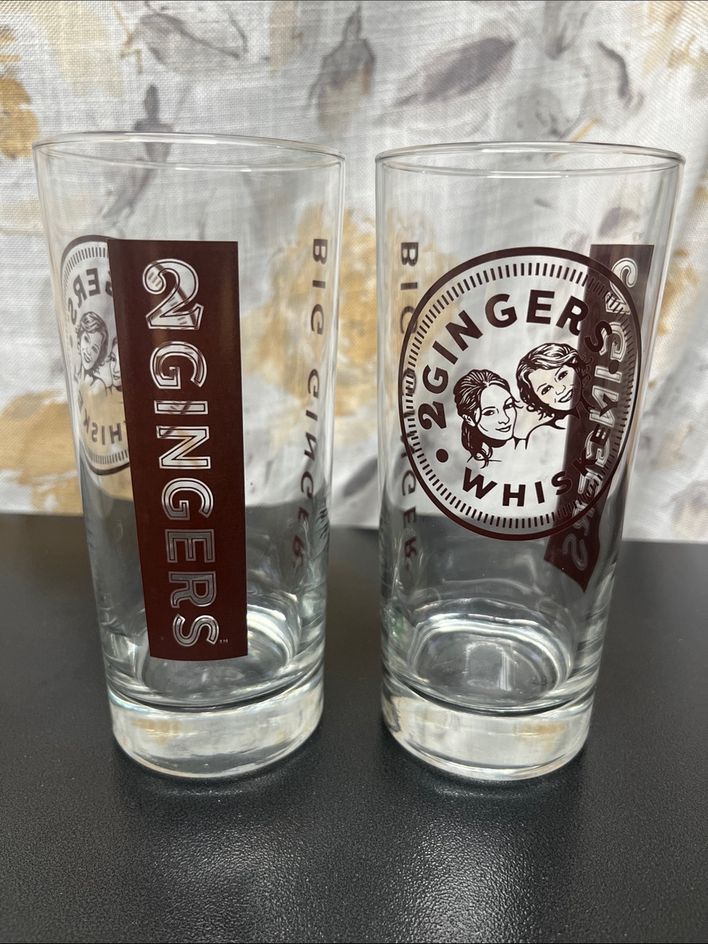 Set of 2- 2 Gingers Whiskey Big Gingers Tall Glasses